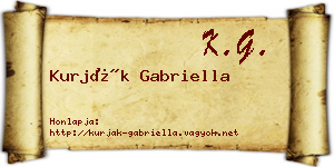 Kurják Gabriella névjegykártya